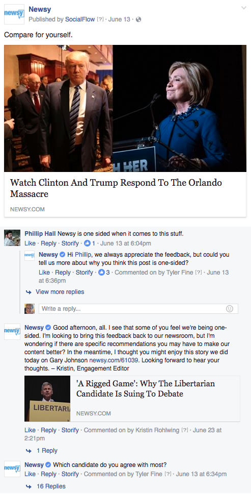 Newsy comments balance 2