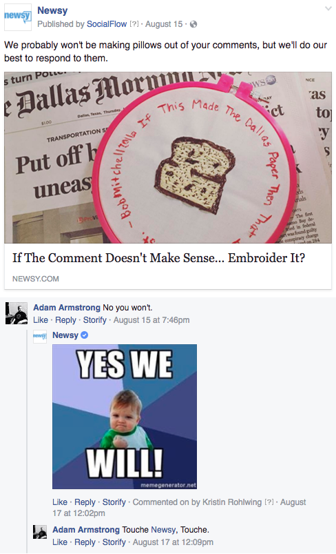 Newsy yes we will comment