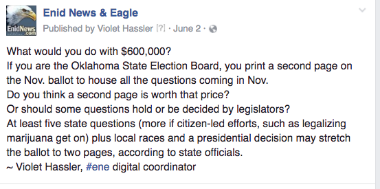 Enid election budget