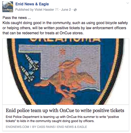 Enid kids caught doing good