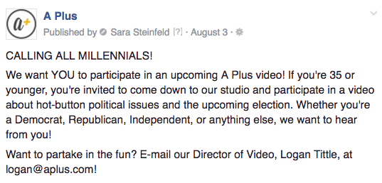 A Plus millennial video