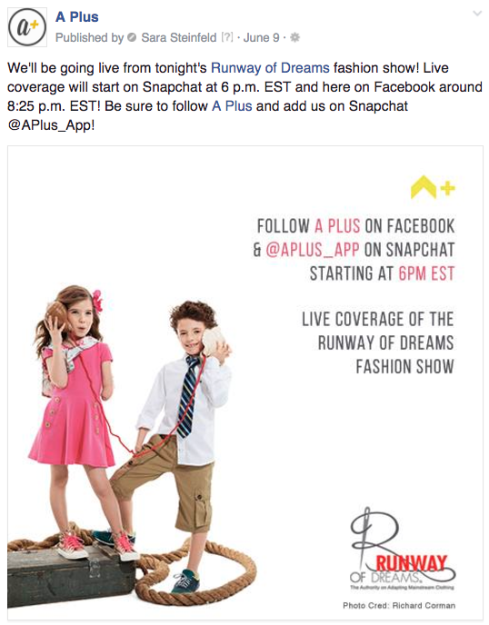 A Plus runway invite