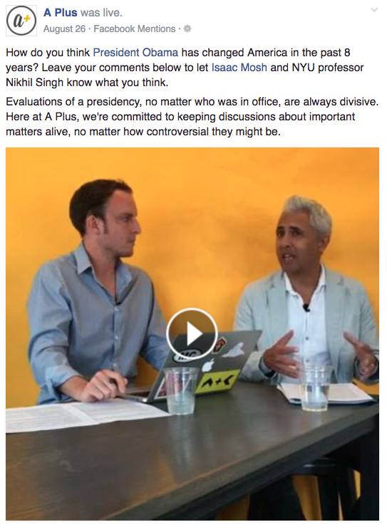 A Plus presidency video