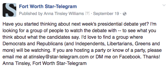 FW debate party crowdsourcing