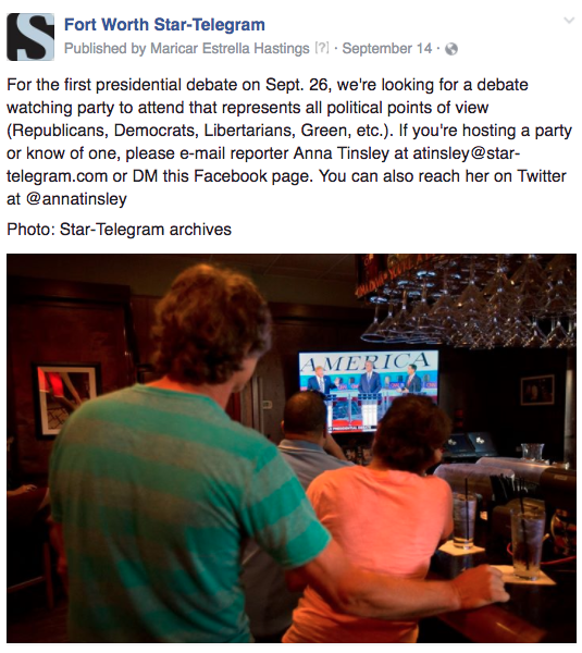 FW debate party crowdsourcing 0914