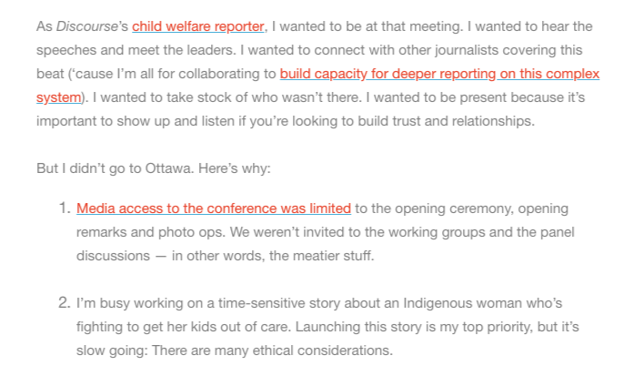 Screenshot from a Discourse Media newsletter