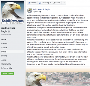 Enid used Facebook to remind their users of what type of content they will delete and what type they allow in comment sections. Having a comment policy for your website and social platforms allows you to more easily moderate conversations with users. But, while you may have established these policies and have them visibly displayed, a reminder is always helpful. 