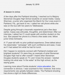 While working on a story about the Parkland school shooting, a reporter for the Christian Science Monitor decided to share how she was able to get in touch with the students she quoted in her article. She said it felt "totally natural" to include this information and helped her explain her reporting process to her users.