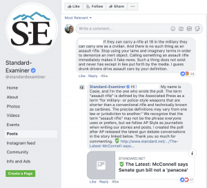 After creating a poll on Facebook about guns, the Standard-Examiner received a question about the words they were using to describe certain guns. The news organization explained why they were using certain terms and asked for feedback from users about the issue.