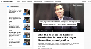 The Tennessean created a video to explain why their editorial board asked for a mayor's resignation. The newsroom said it felt the video format added a lot of value to the message and they enjoyed being able to explain how and why the decision was made instead of just writing a column. The newsroom also went live on Facebook to explain their decision.