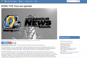 KCRG used the viral, controversial Sinclair Broadcasting video as a jumping off point to talk about their own ownership. In the post, they remind readers of their ethics policy, and state in no uncertain terms that coverage decisions are made locally. The news organization said readers appreciated the openness.