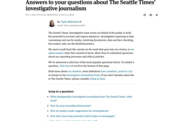 How one investigative news team explained their goals, mission and reporting process