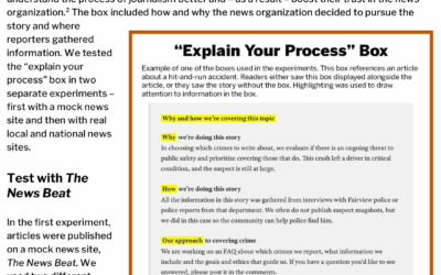 El recuadro “Explica tu proceso” mejora la percepción de la organización de noticias